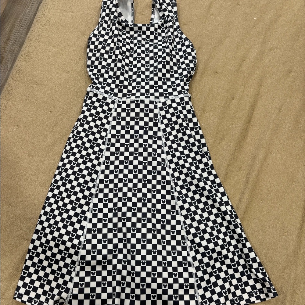 Black & White Checkered Disney Athletic Dress